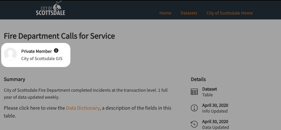 A data portal where the provider is different from the agency that collected the data.